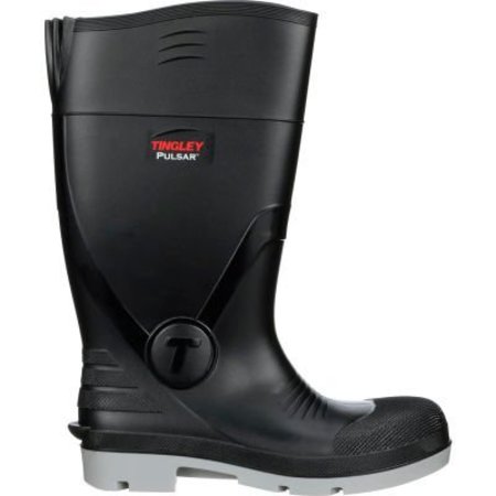 TINGLEY RUBBER Tingley® Pulsar Knee Boot, Plain Toe Chevron Plus®, Outsole, 15"H, Blk/Gray, Size 7 43151.07